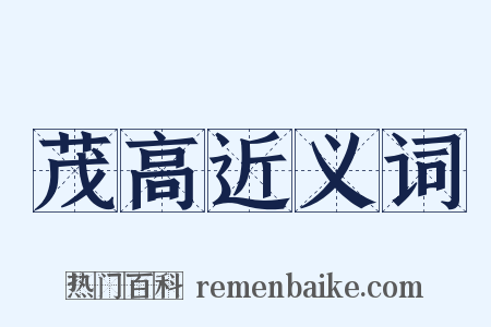 茂高近义词是什么意思的图片